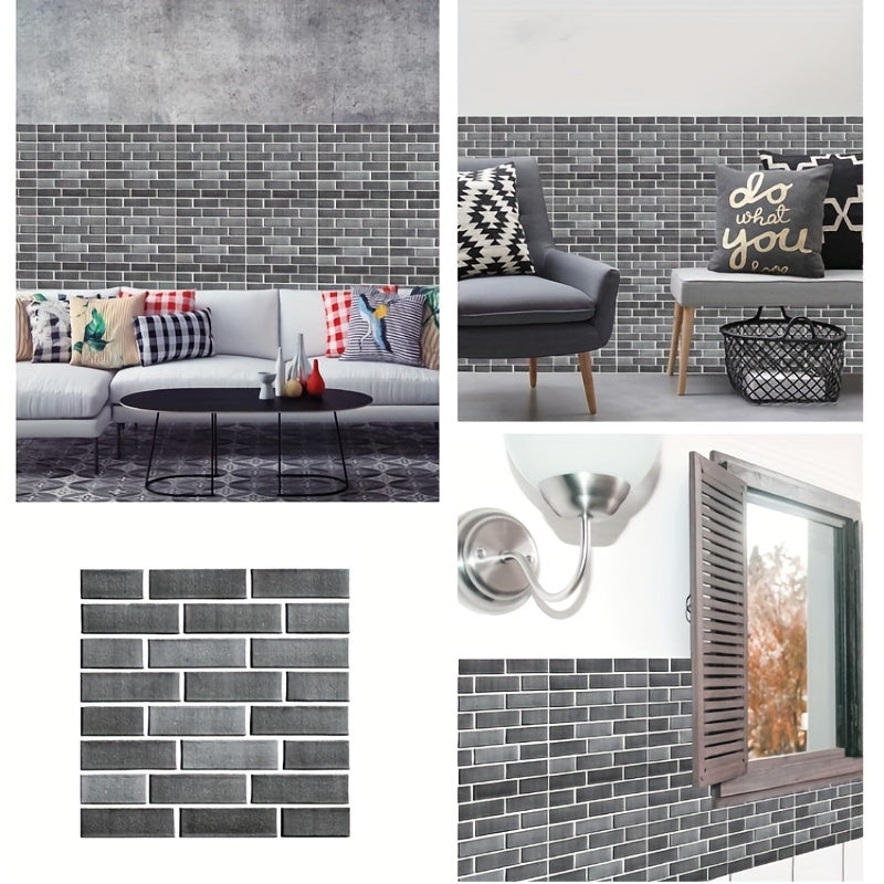 Self-Adhesive 3D Tile Wall Stickers - Waterproof PVC Peel & Stick Wallpaper for Kitchen Backsplash, Bathroom & Cupboard Makeover