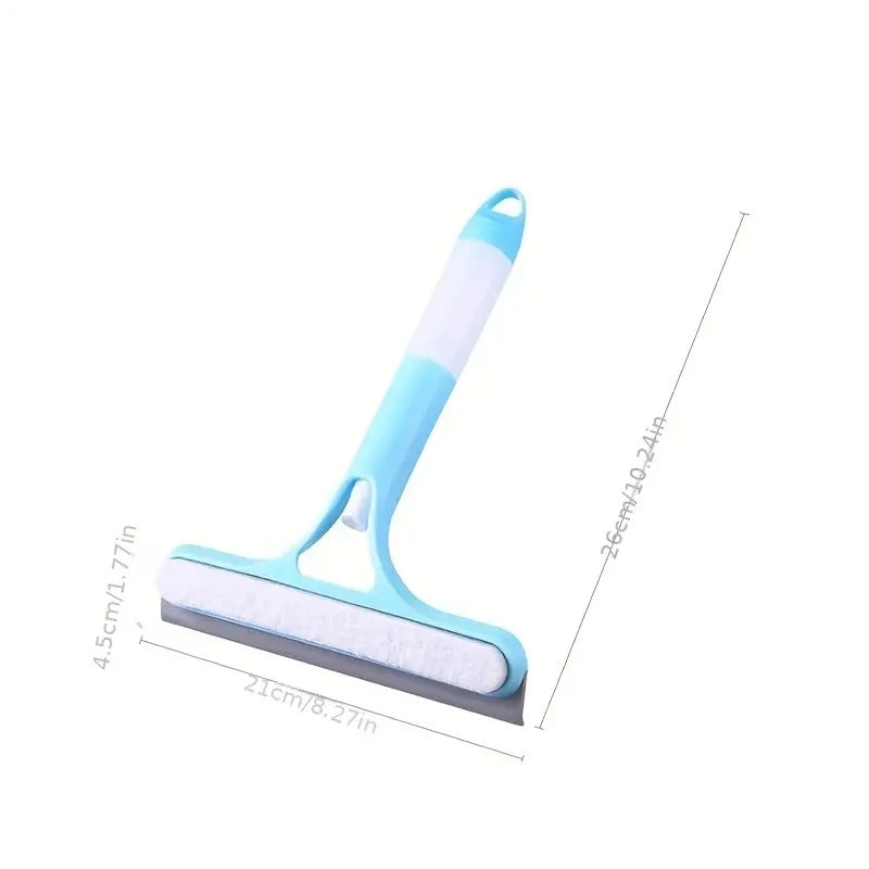 3-in-1 Glass Cleaning Tool - Multi-Function Window Scraper with Spray Bottle & Squeegee