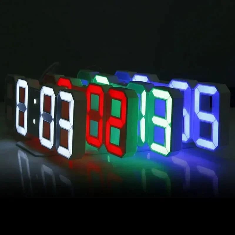 3D LED Digital Wall Clock - Modern Smart Display Clock with Temperature & Multiple Alarms