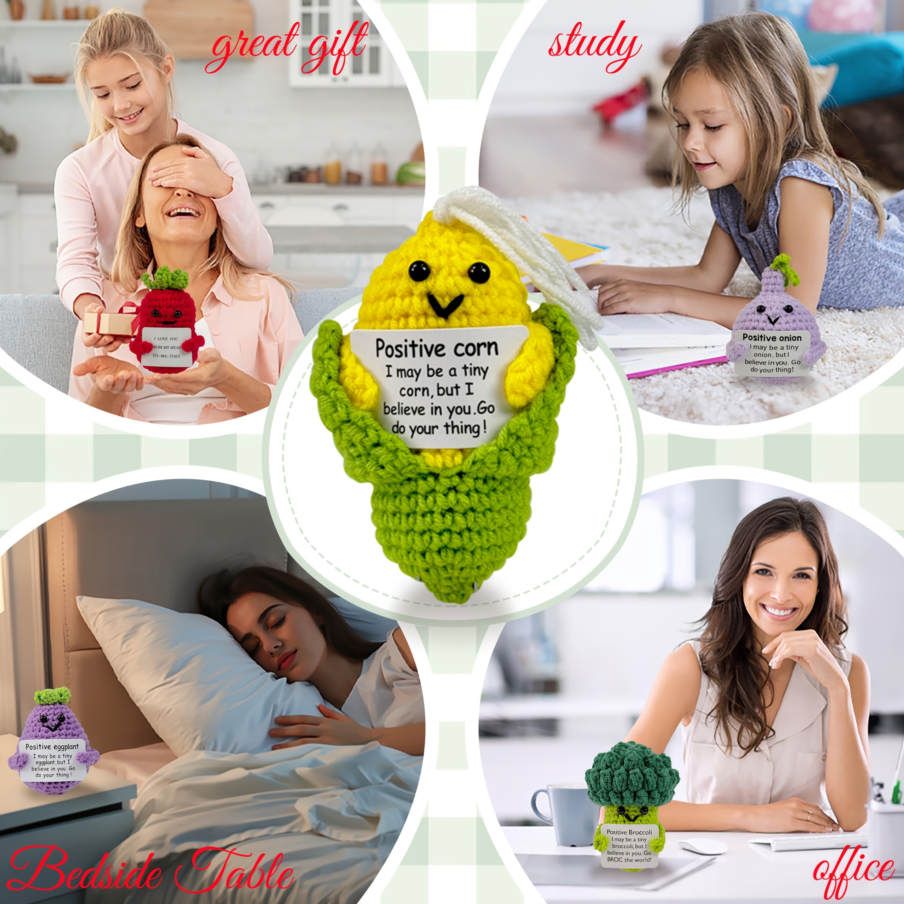 Handmade Emotional Support Crochet Dolls Set - 20 Positive Animal Flowers with Motivational Cards - Perfect Gift for Teacher Appreciation, Graduation, Birthday & Christmas