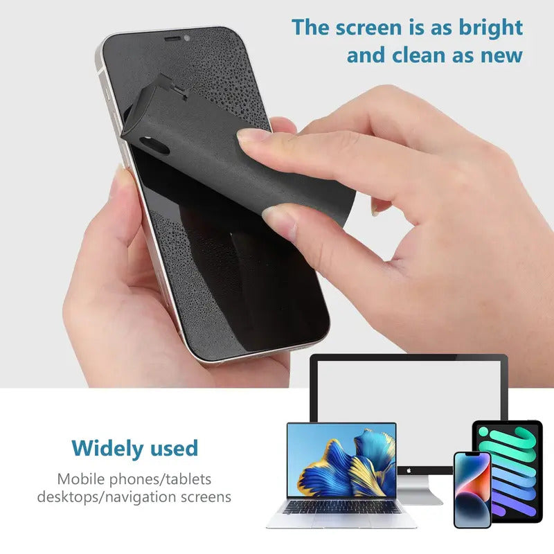 2-in-1 Microfiber Screen Cleaner Set - Spray Bottle & Cloth for Phone, iPad, Computer & Glasses