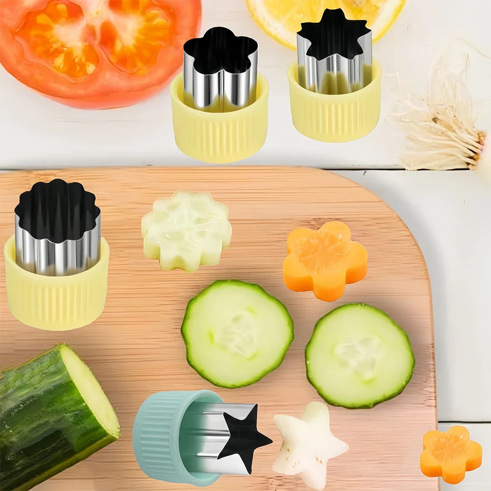20PCS Stainless Steel Fruit & Vegetable Cutter Set - Star/Heart Cookie Embossing Molds