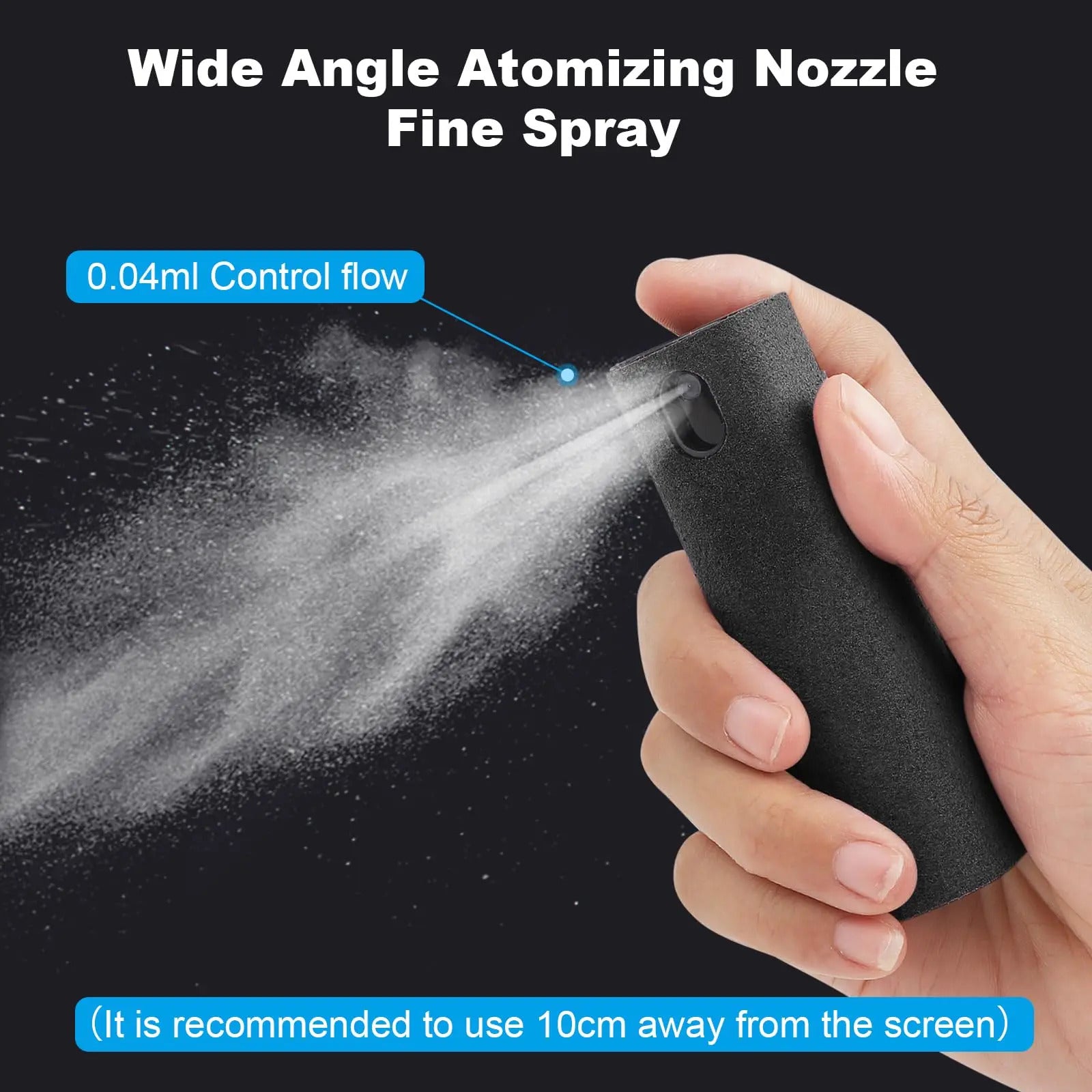 2-in-1 Microfiber Screen Cleaner Set - Spray Bottle & Cloth for Phone, iPad, Computer & Glasses