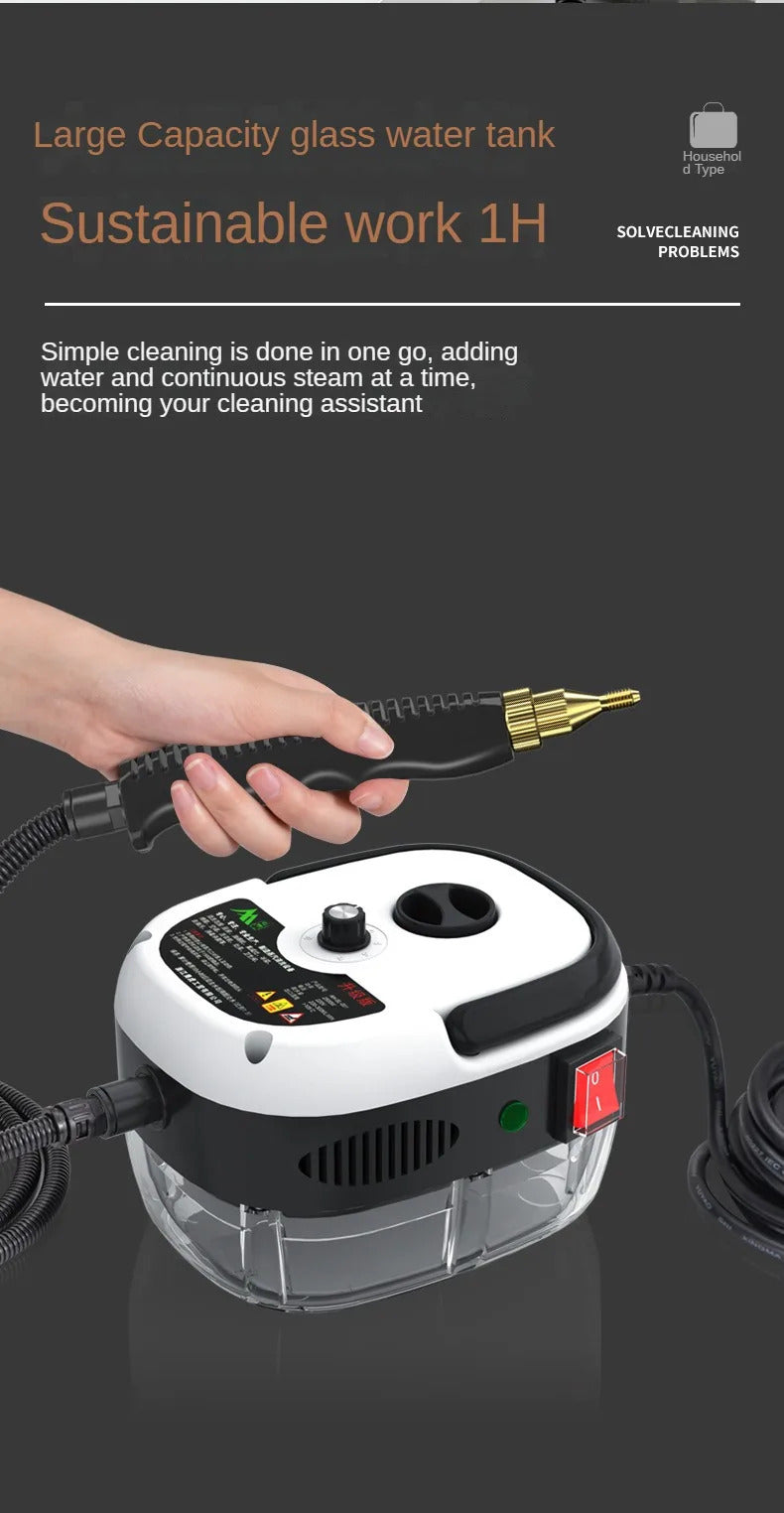 2500W High-Temperature Steam Cleaner - Multi-Purpose Jet Washer for Kitchen, Car & Home