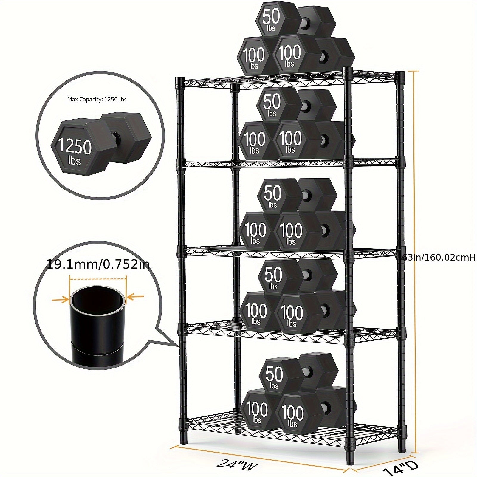 2000 lbs Heavy-Duty Steel Storage Shelving Unit – Multi-Tier Utility Wire Rack for Home, Kitchen, Office & Garage