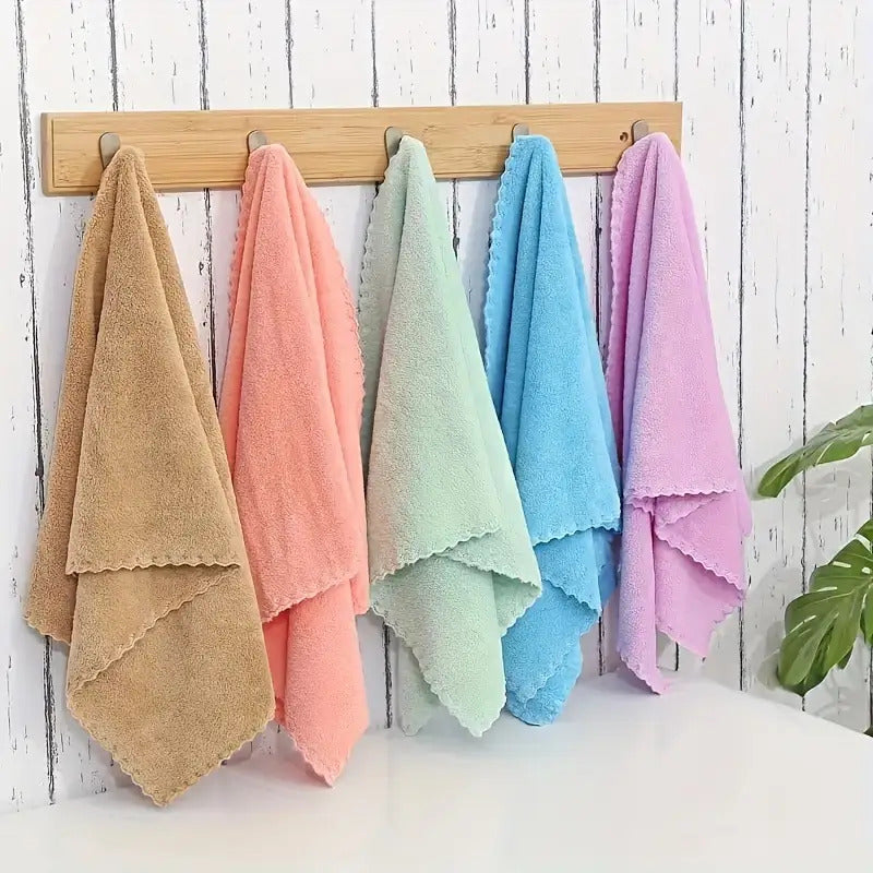 20pcs Solid Color Washcloth Set – Soft, Absorbent Small Towels for Home & Bathroom, 9.8" x 9.8"