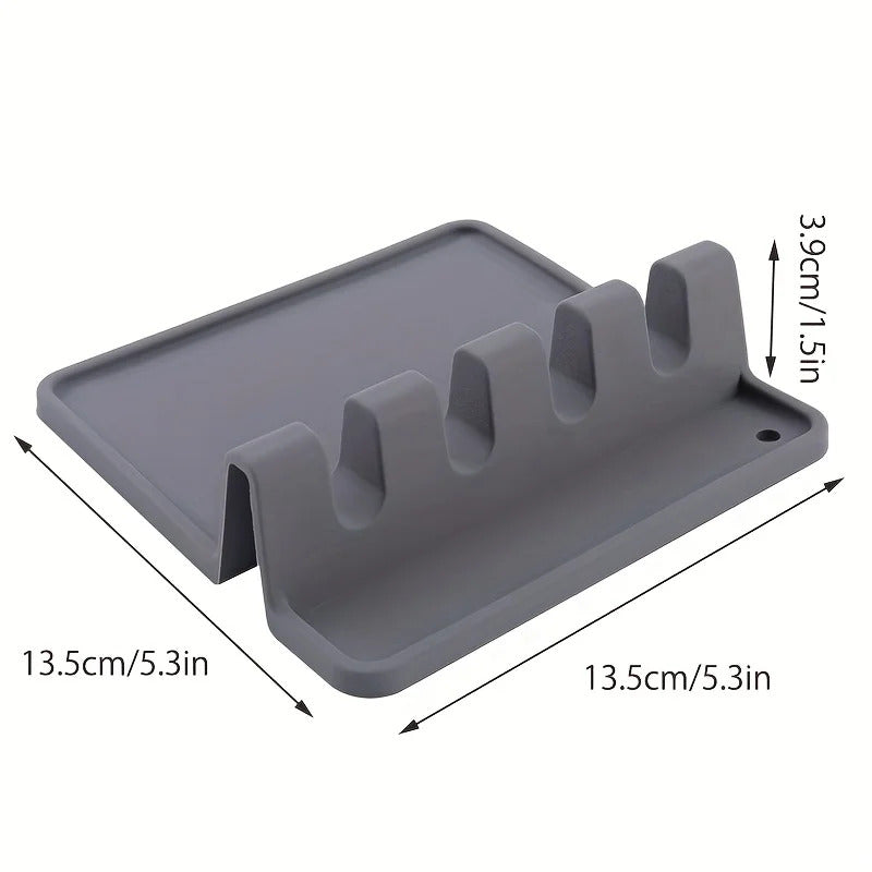 Non-Slip Silicone Tableware Drying Rack - Multifunctional Utensil Organizer for Forks, Spatulas & More