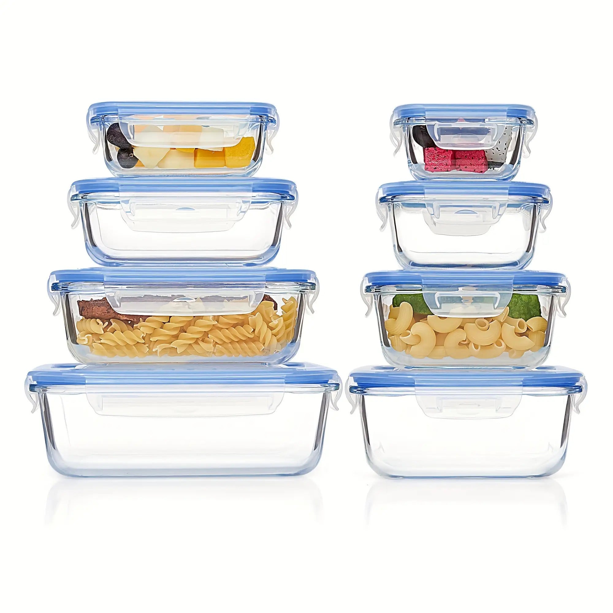 Premium Glass Food Storage Containers with Airtight Lids – 8 Pack