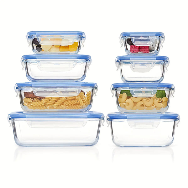 Premium Glass Food Storage Containers with Airtight Lids – 8 Pack