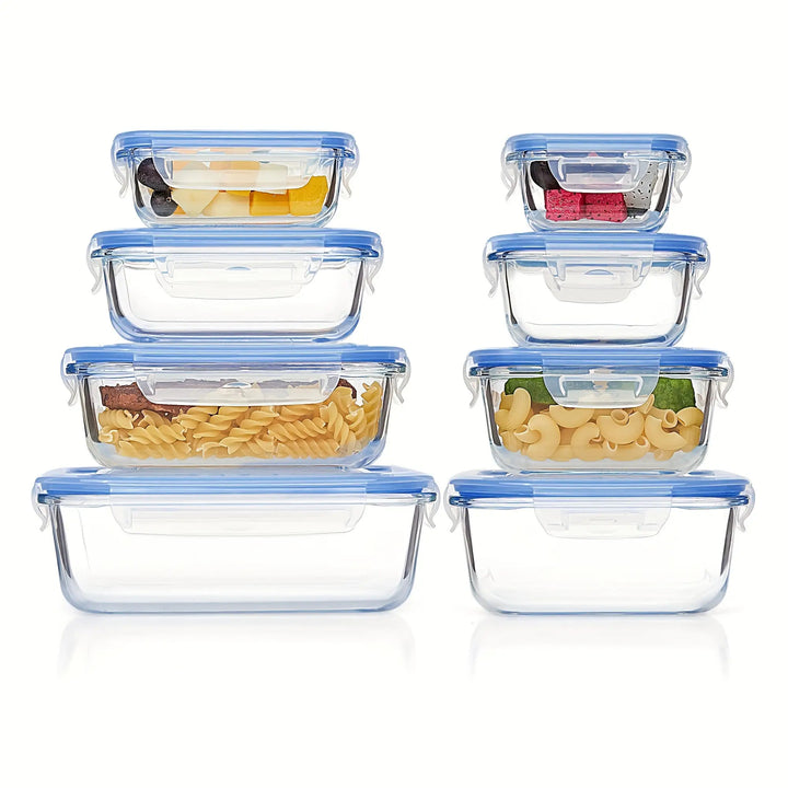 Premium Glass Food Storage Containers with Airtight Lids – 8 Pack