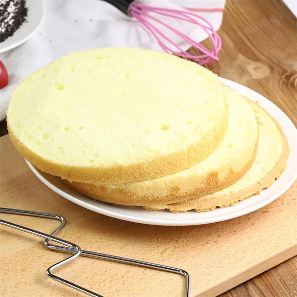 1/2-Piece Professional Adjustable Height Cake Slicer - Stainless Steel Layer Cutter for DIY Bakers