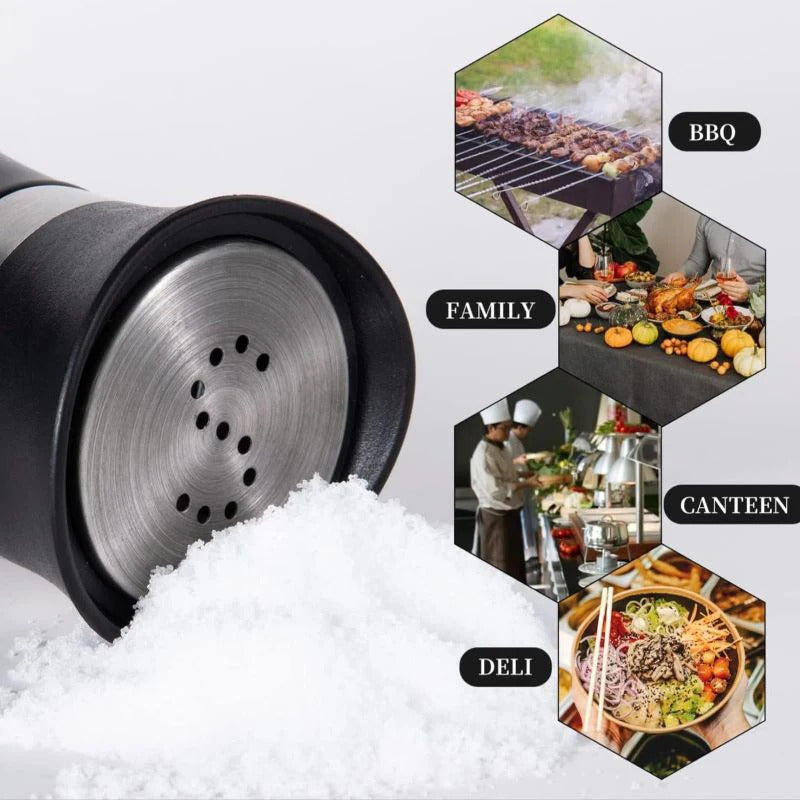 Premium 2-Piece Stainless Steel & Glass Seasoning Bottle Set - Barbecue-Ready Salt, Pepper & Spice Containers
