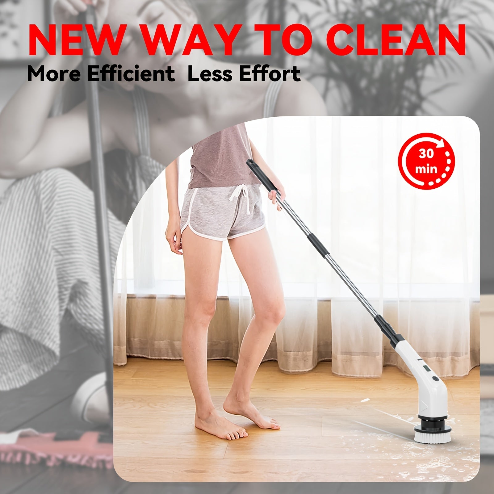 7-in-1 Electric Cleaning Brush with Telescopic Handle - Multifunctional Power Scrubber for Kitchen, Bathroom & Floor Cleaning 2025