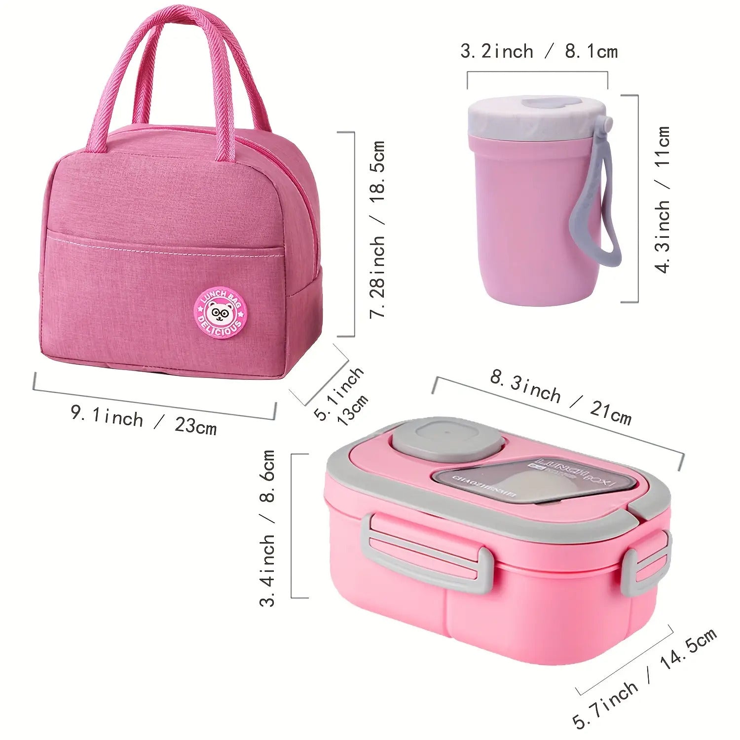 2-Layer Bento Box Complete Set with Cup, Bag & Cutlery - Premium Lunch Box with Multi-Compartments & Sauce Container for Work & Travel