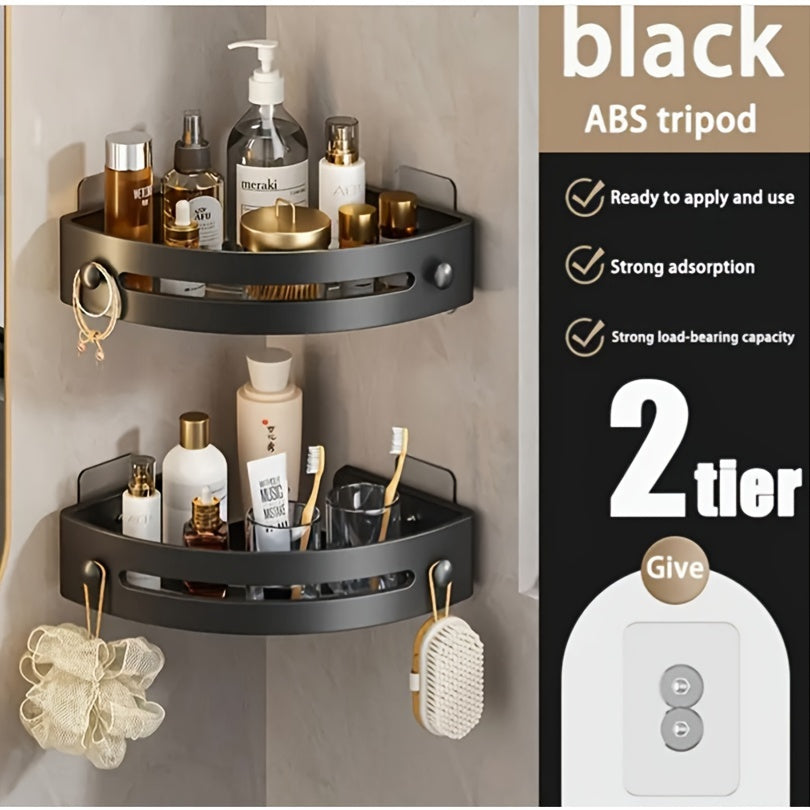 2-Pack Corner Shower Caddy - No Drill Wall Mount Shelves