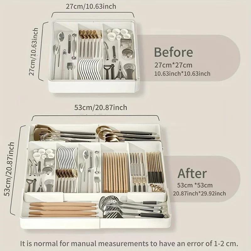 Versatile Adjustable Organizer Set - Multi-Space Storage Solution for Desk, Kitchen, Coffee Bar & Office