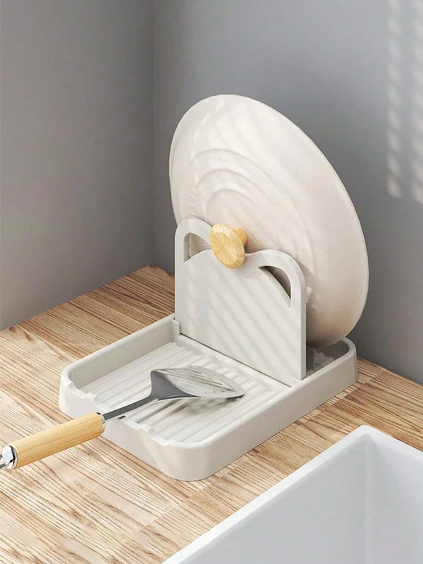 1/2 Pcs Non-Slip Multifunctional Pan Pot Lid Holder Stand - Spoon Rest & Utensil Storage Shelf for Kitchen Organization