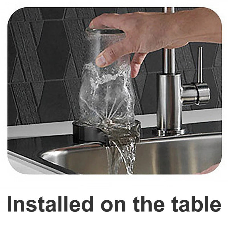 Stainless Steel Automatic Faucet Glass Rinser - Bottle Washer with Tee Connector & Water Pipe, Ideal Coffee Cup Cleaner
