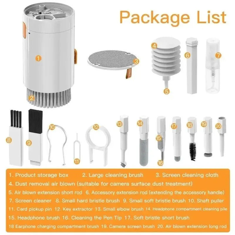 20-in-1 Professional Tech Cleaning Kit - Complete Computer, Keyboard, Earphones & Screen Care Set