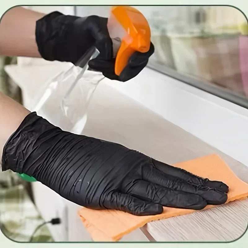Disposable Nitrile Waterproof Gloves – Food Safe, Latex-Free, Multi-Purpose Cleaning Gloves for Kitchen, Dishwashing, Pet Care & Household Use