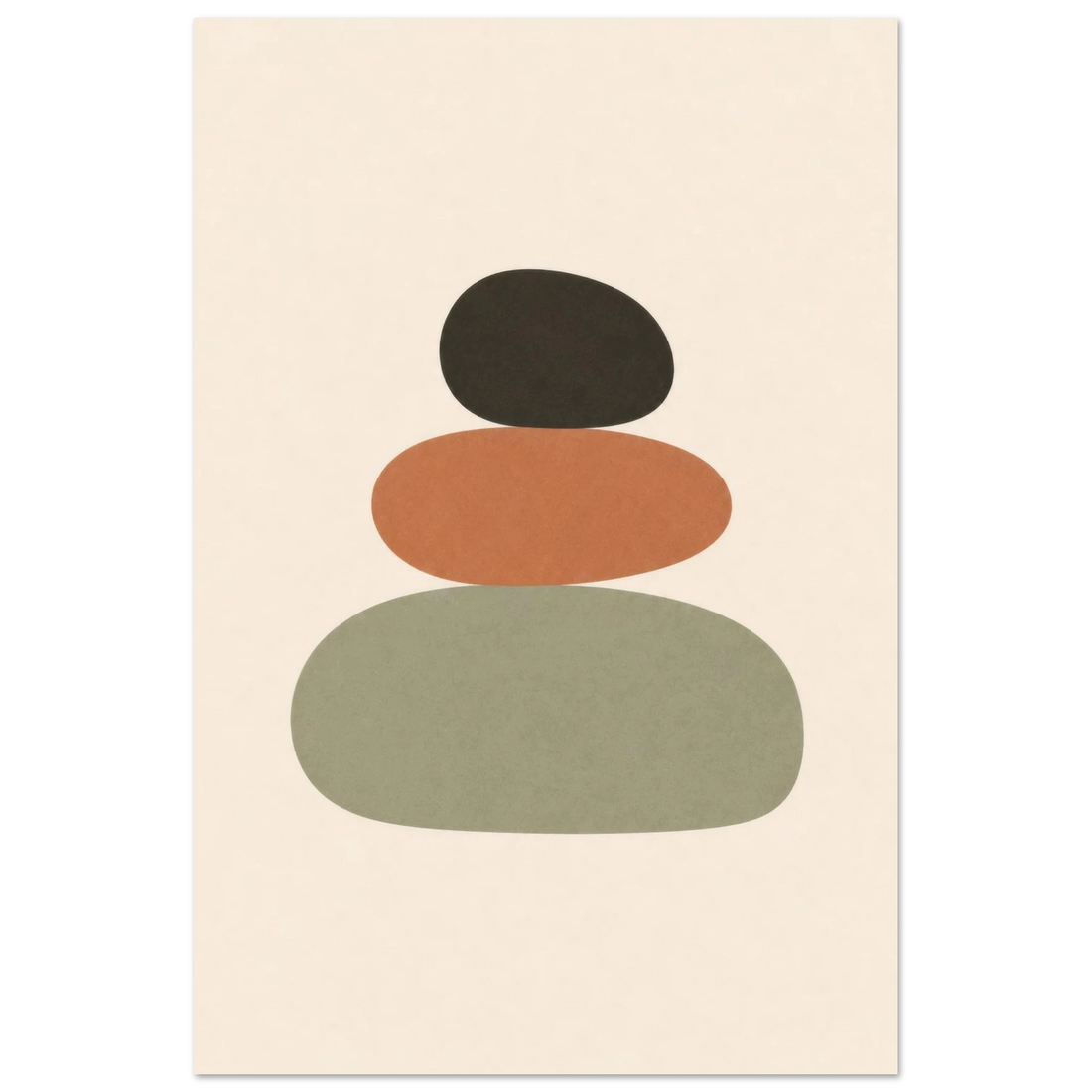 Balanced Stones minimalist nursery print, shown flat as an unframed matte poster