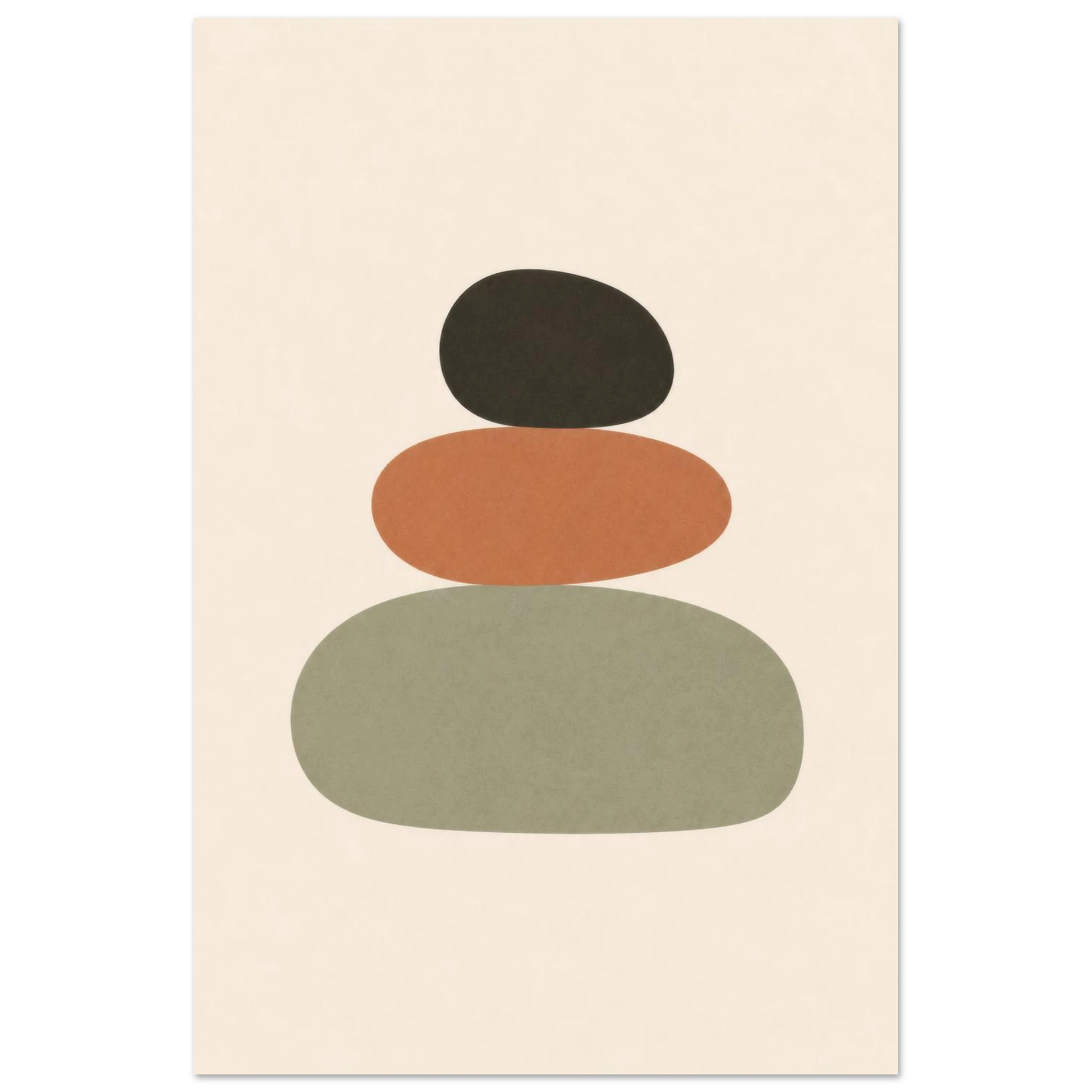 Balanced Stones minimalist nursery print, shown flat as an unframed matte poster