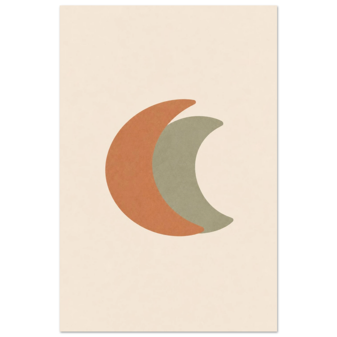 Crescent Moon minimalist nursery print, shown flat as an unframed matte poster