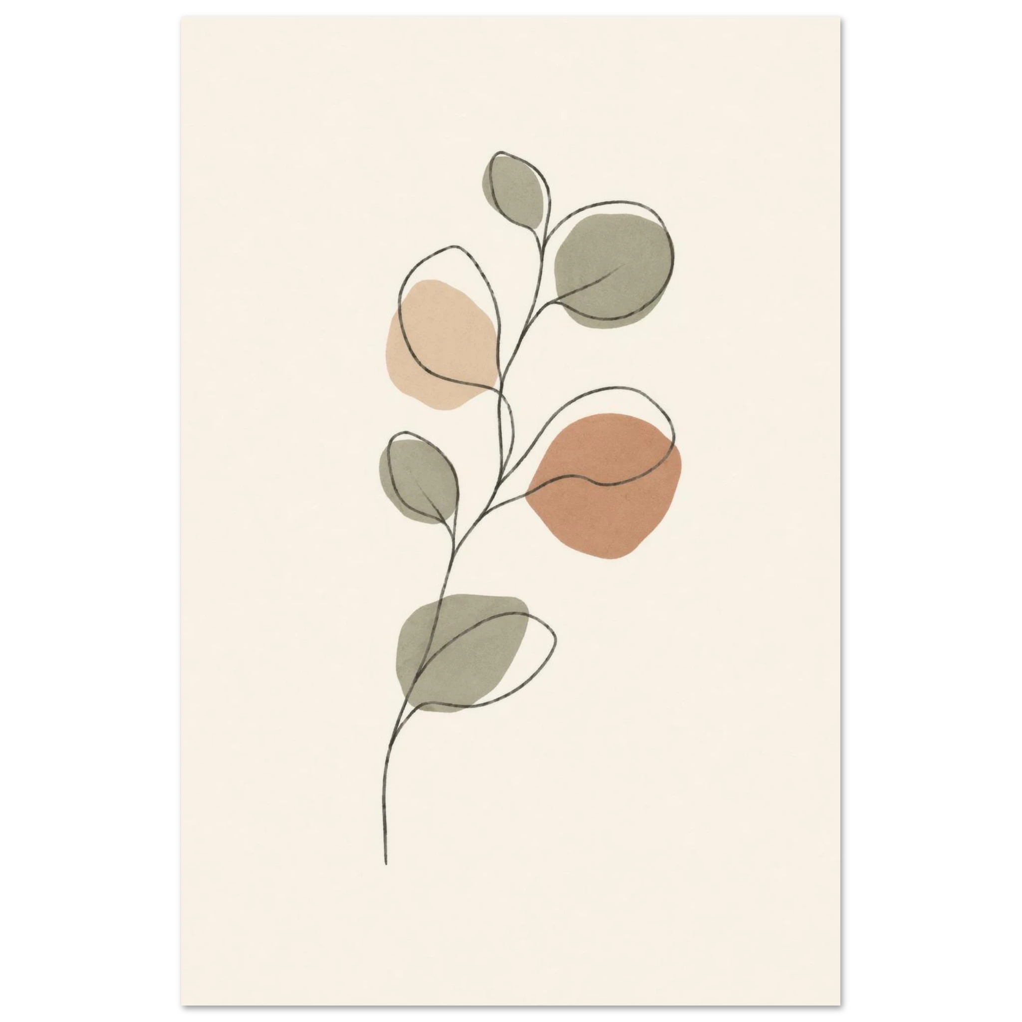 Eucalyptus Branch nursery print in the 12 by 18 inch size, unframed matte poster