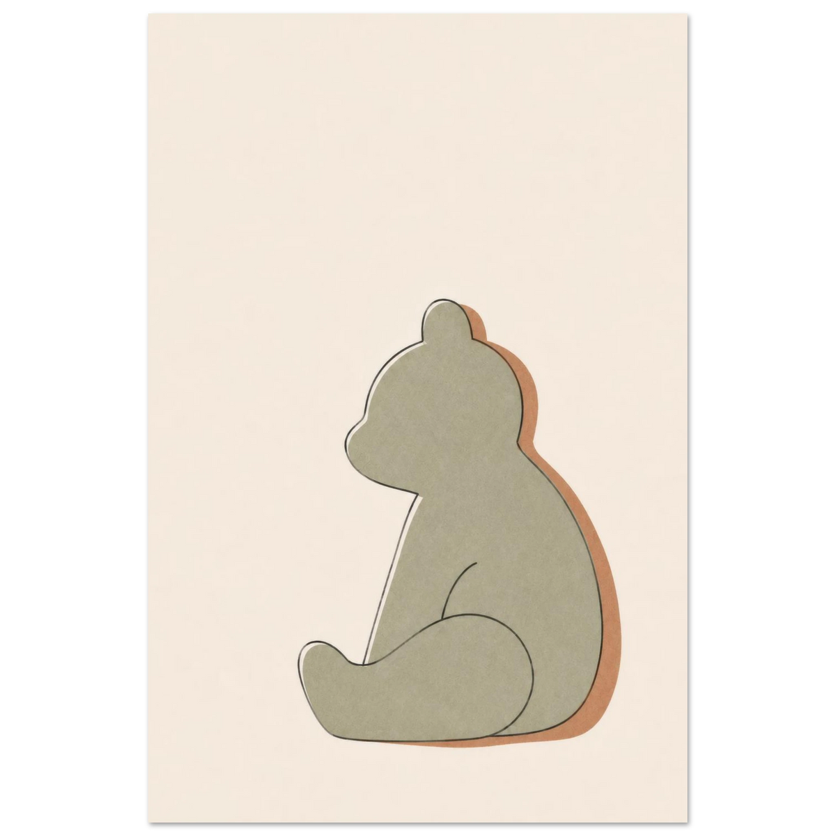 Little Bear nursery print in the 12 by 18 inch size, unframed matte poster