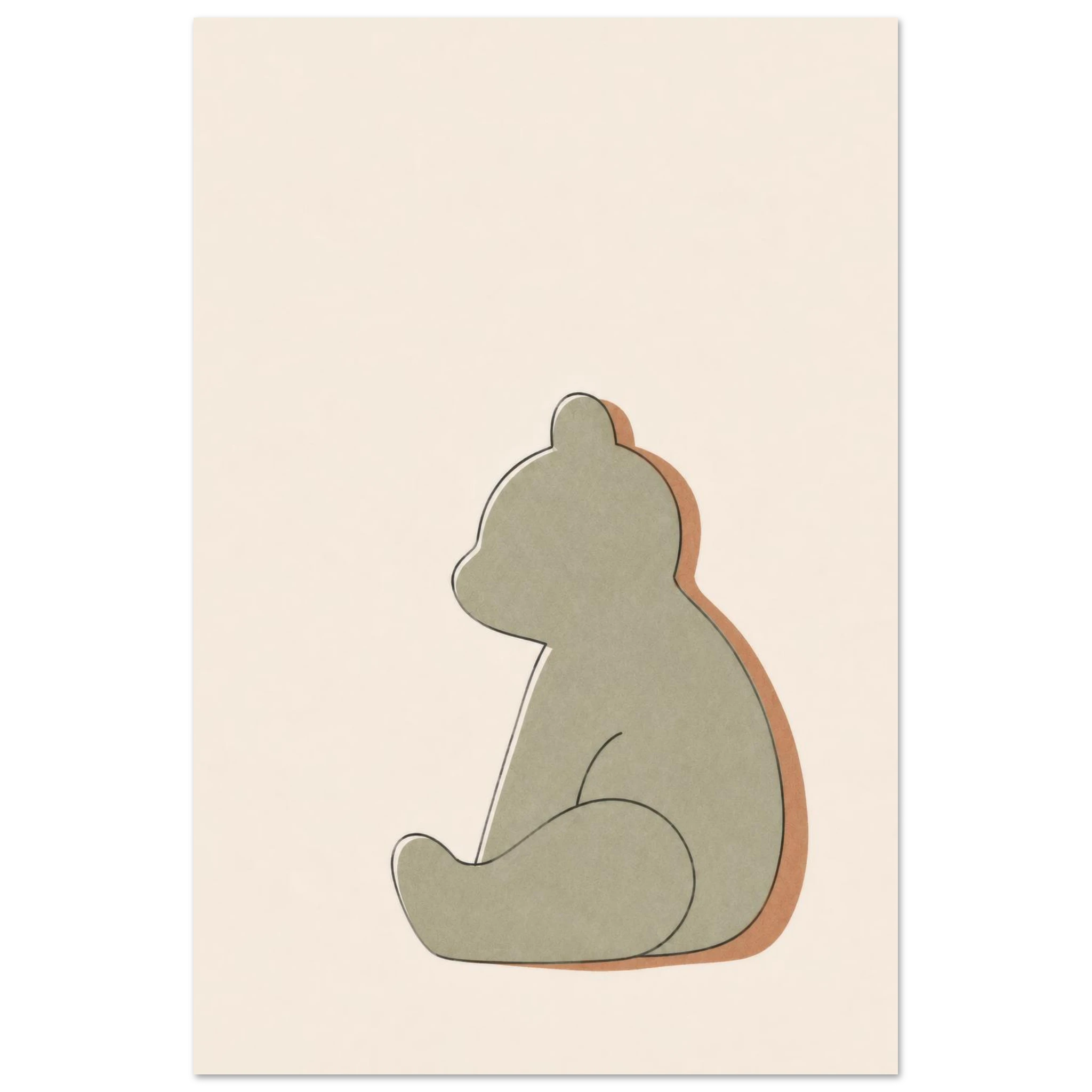 Little Bear nursery print in the 24 by 36 inch size, unframed matte poster