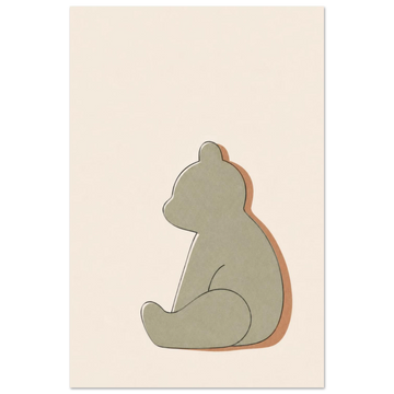 Little Bear minimalist nursery print, shown flat as an unframed matte poster