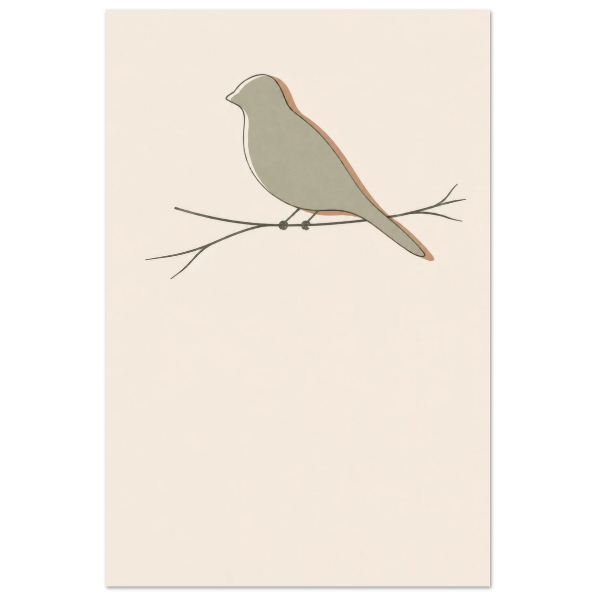 Little Bird nursery print in the 12 by 18 inch size, unframed matte poster