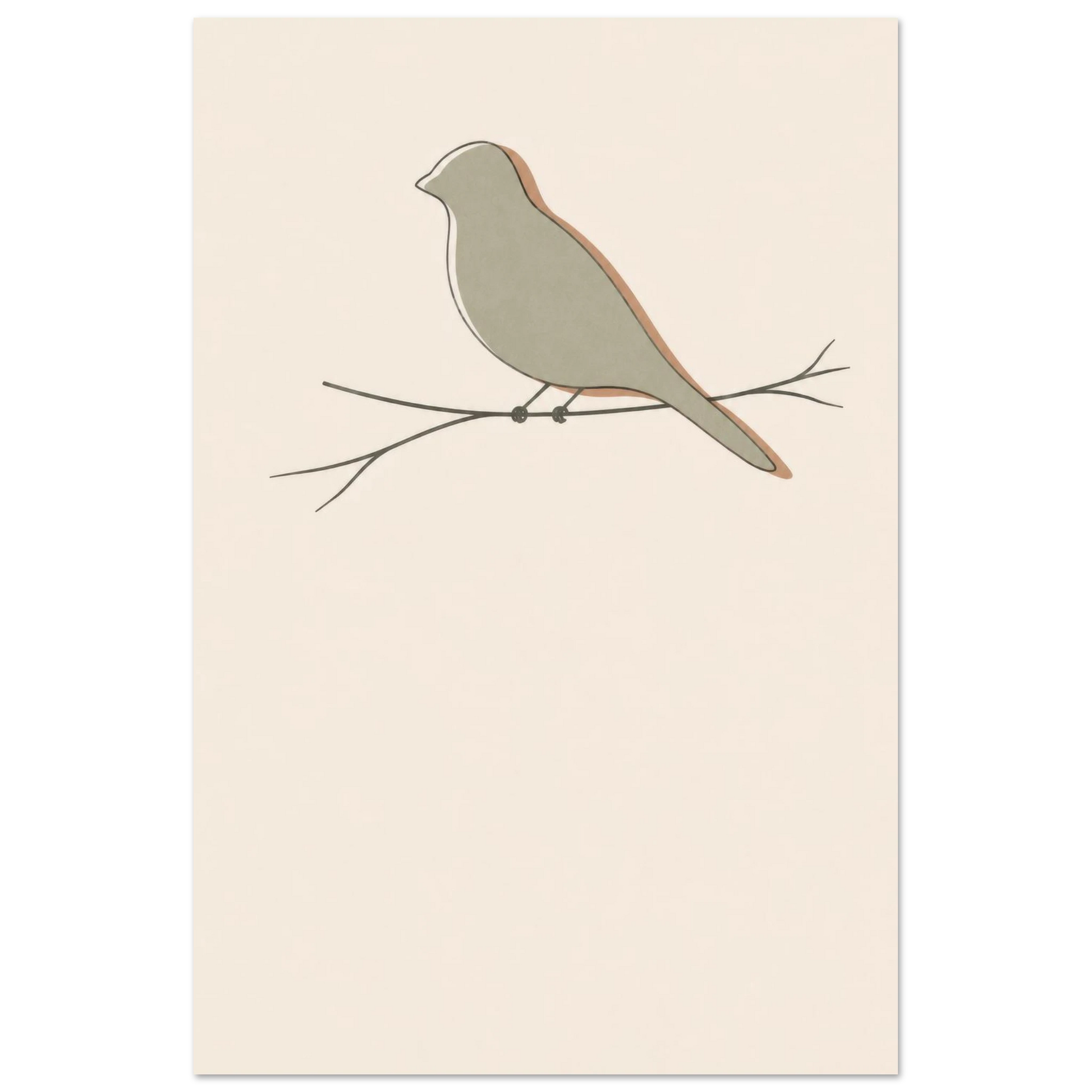 Little Bird nursery print in the 24 by 36 inch size, unframed matte poster
