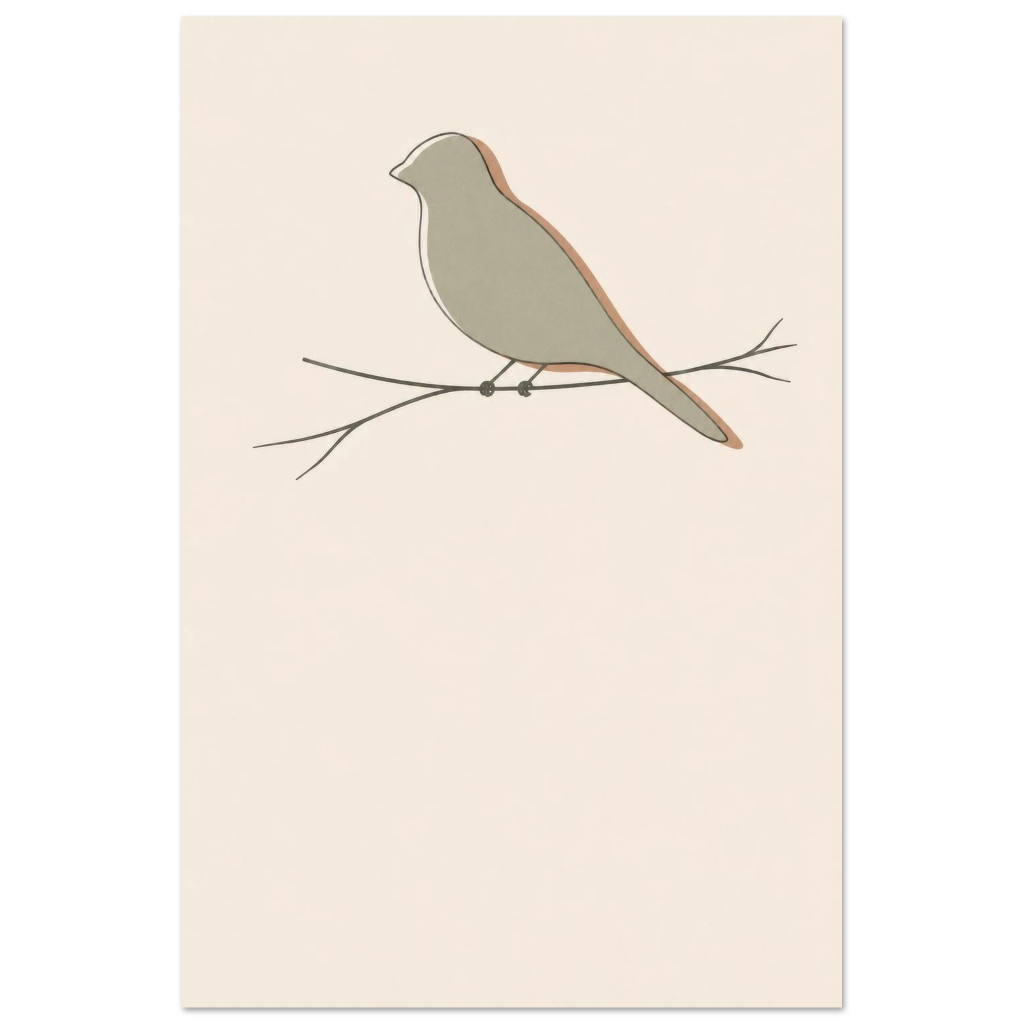 Little Bird nursery print in the 24 by 36 inch size, unframed matte poster