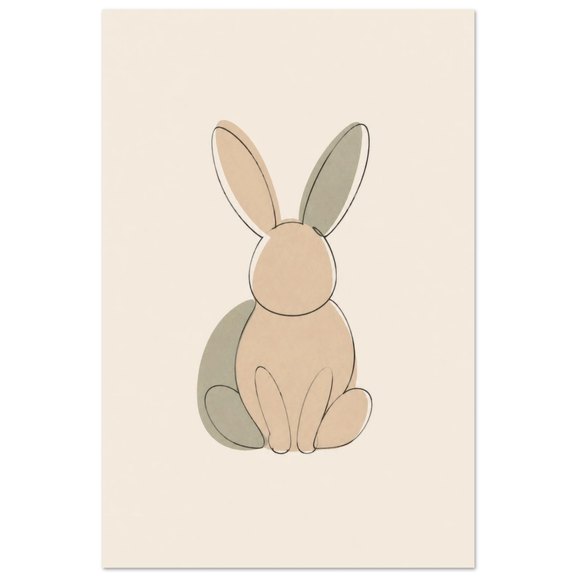 Little Bunny nursery print in the 12 by 18 inch size, unframed matte poster