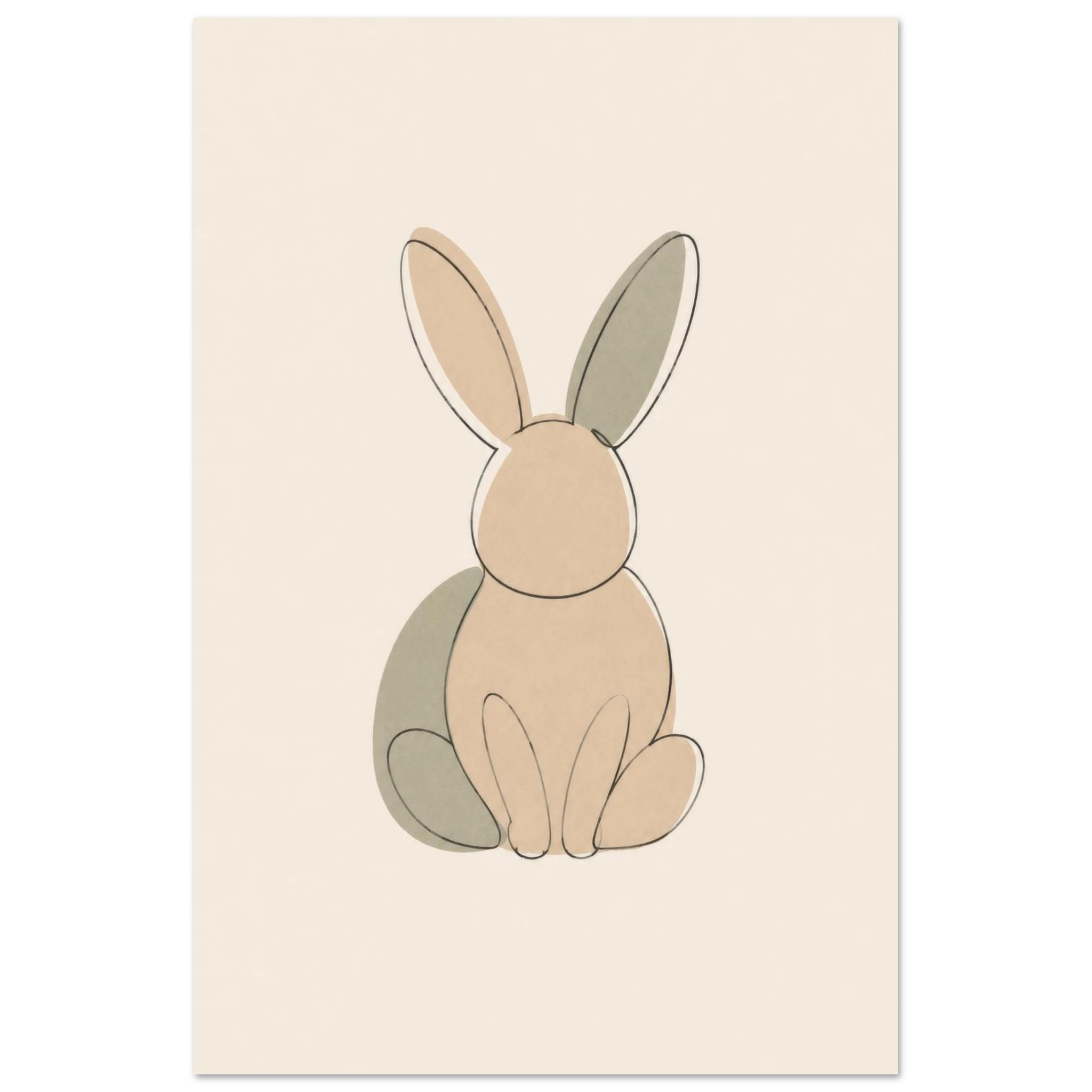 Little Bunny nursery print in the 12 by 18 inch size, unframed matte poster