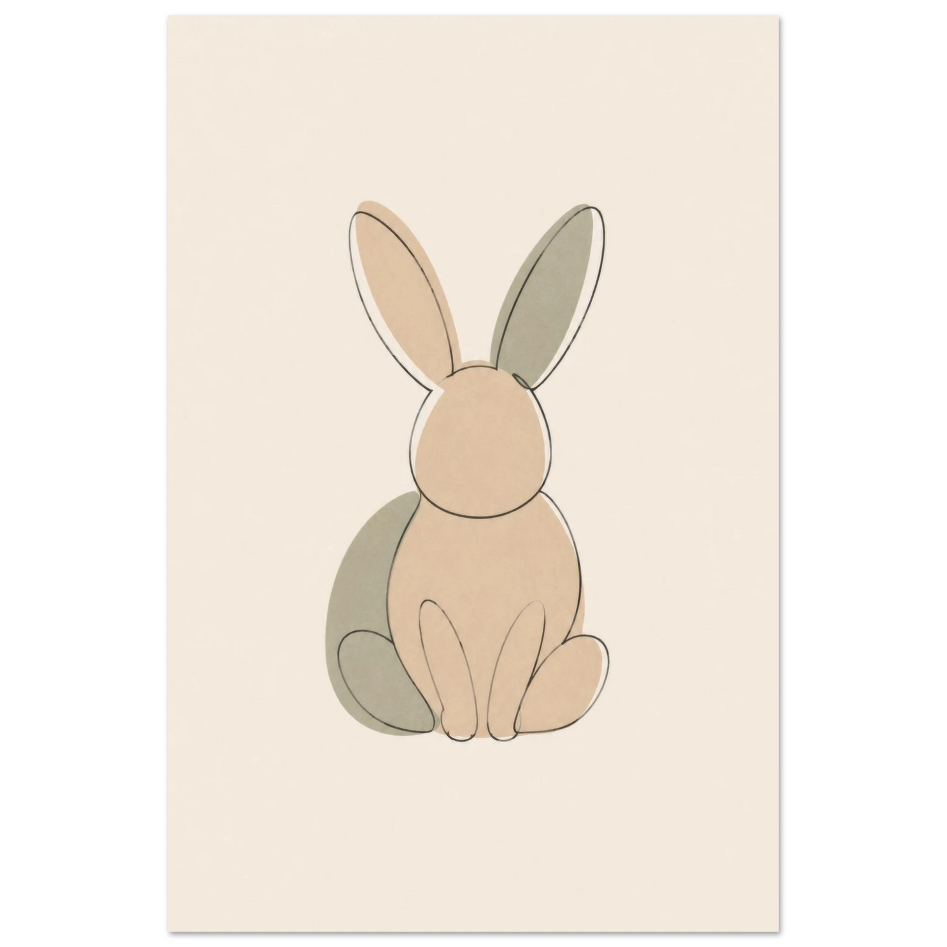 Little Bunny nursery print in the 24 by 36 inch size, unframed matte poster