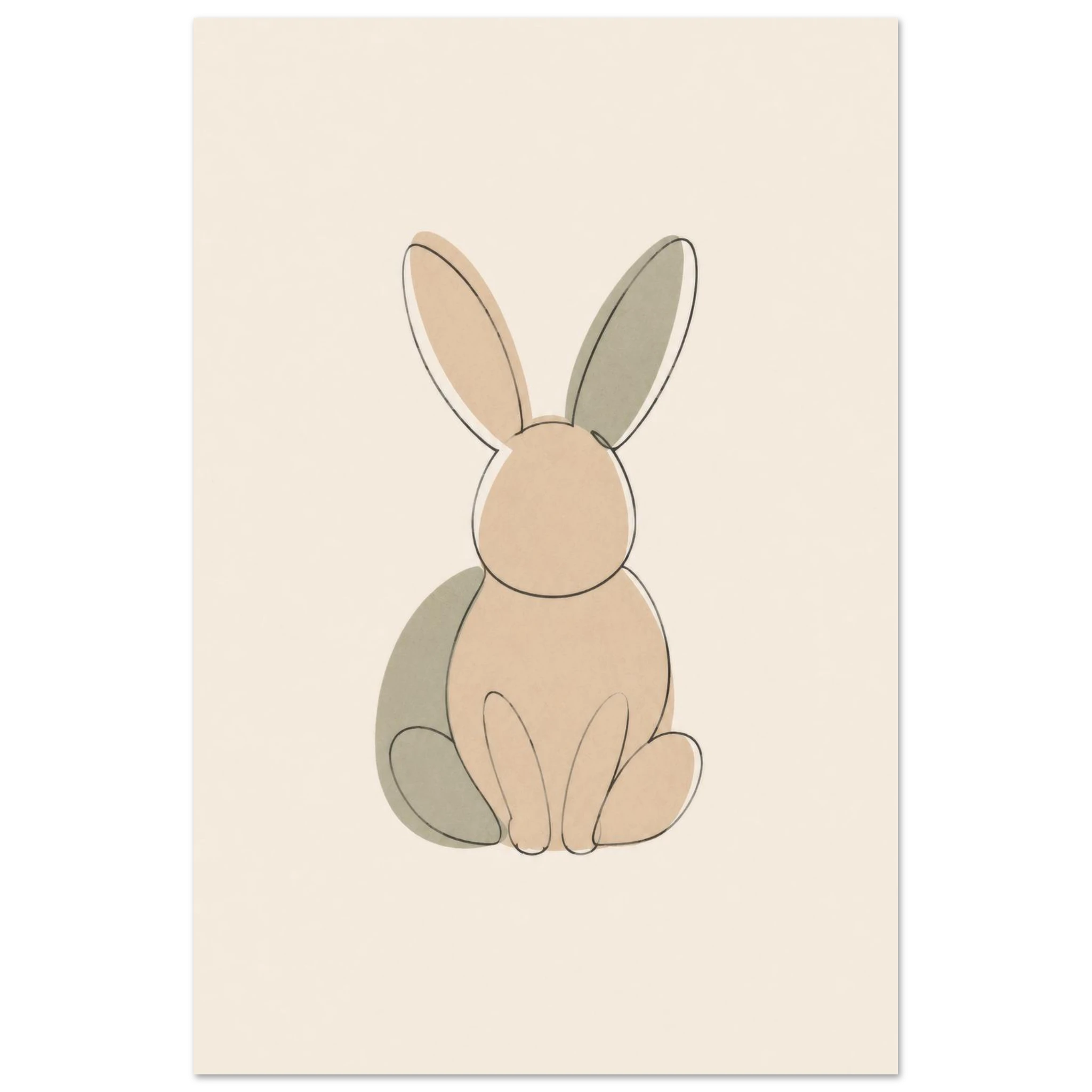 Little Bunny nursery print in the 24 by 36 inch size, unframed matte poster
