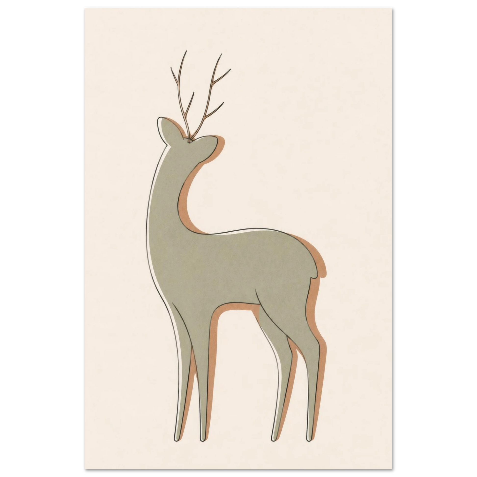 Little Deer nursery print in the 24 by 36 inch size, unframed matte poster