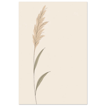Pampas Grass minimalist nursery print, shown flat as an unframed matte poster