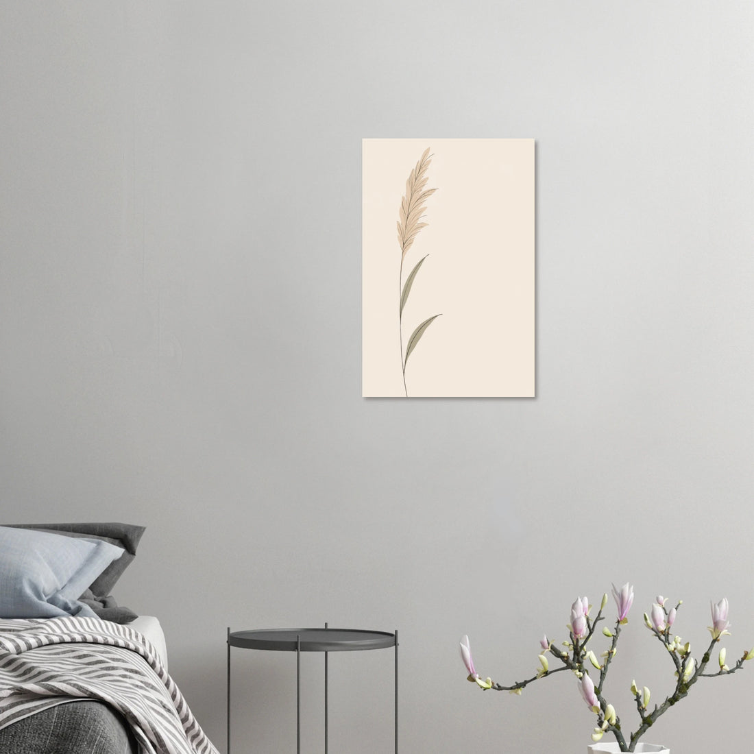 Pampas Grass minimalist nursery print, shown flat as an unframed matte poster