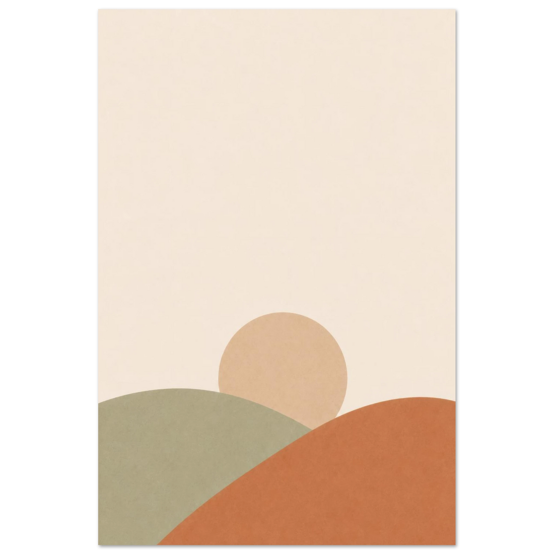 Sun and Hills minimalist nursery print, unframed matte poster