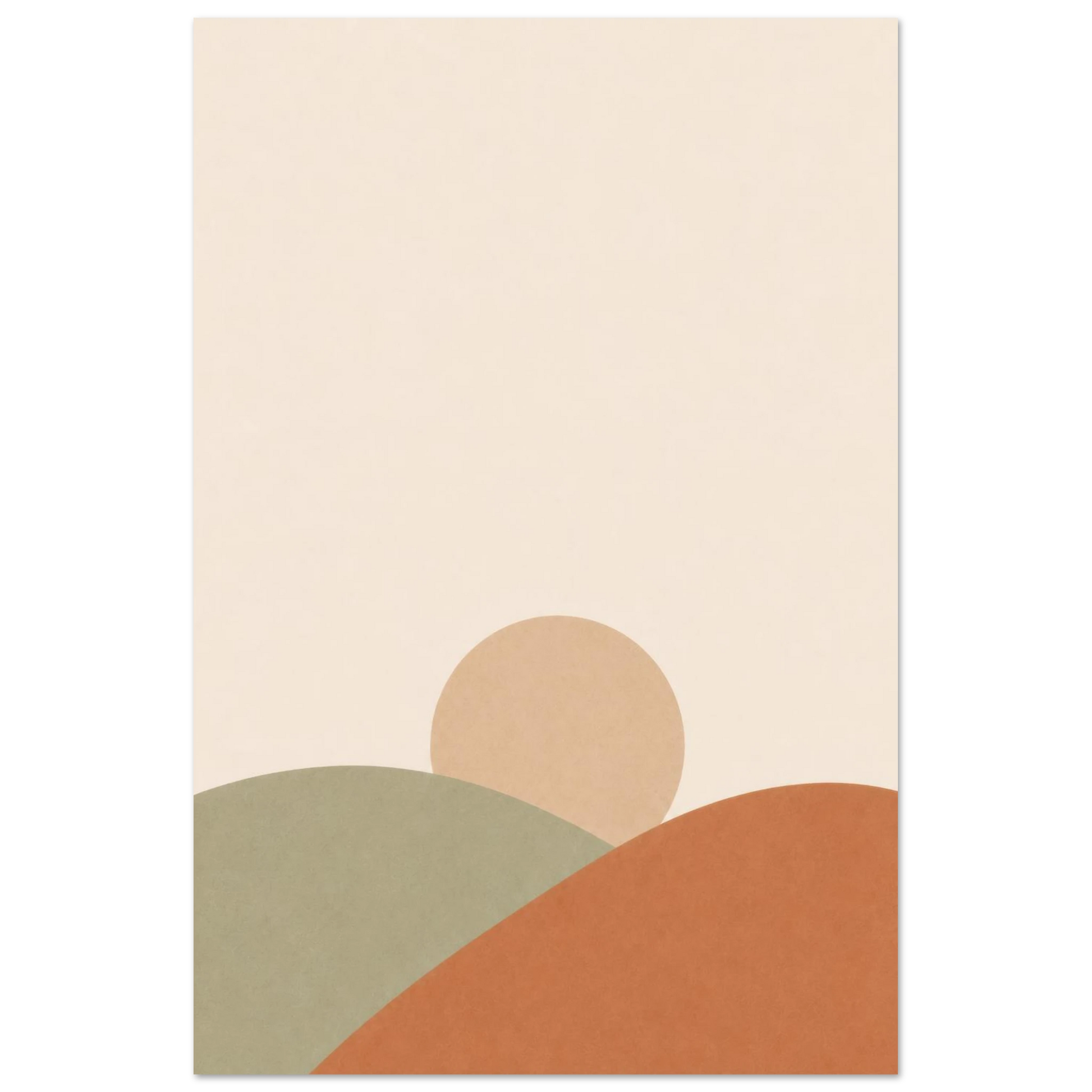 Sun and Hills minimalist nursery print, unframed matte poster