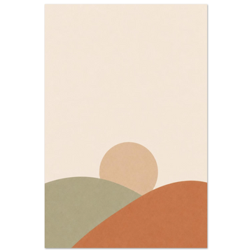 Sun and Hills minimalist nursery print, unframed matte poster