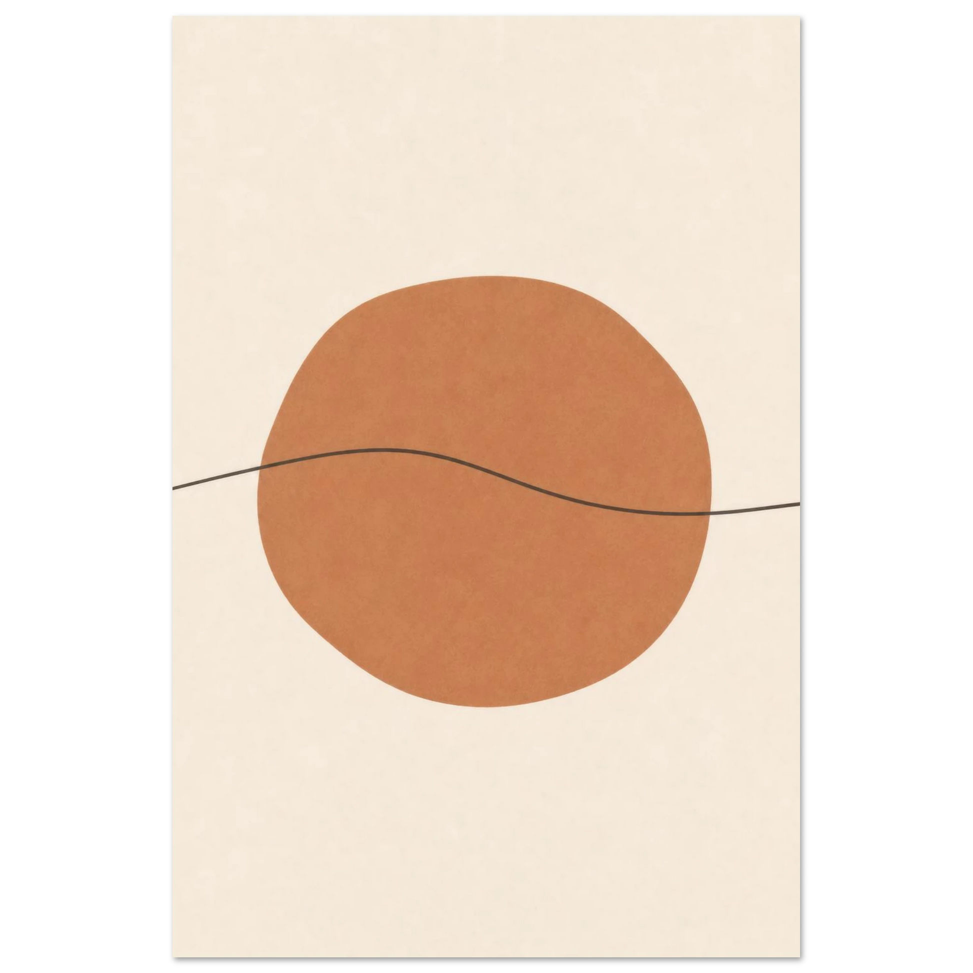 Terracotta Sun & Line nursery print in the 12 by 18 inch size, unframed matte poster
