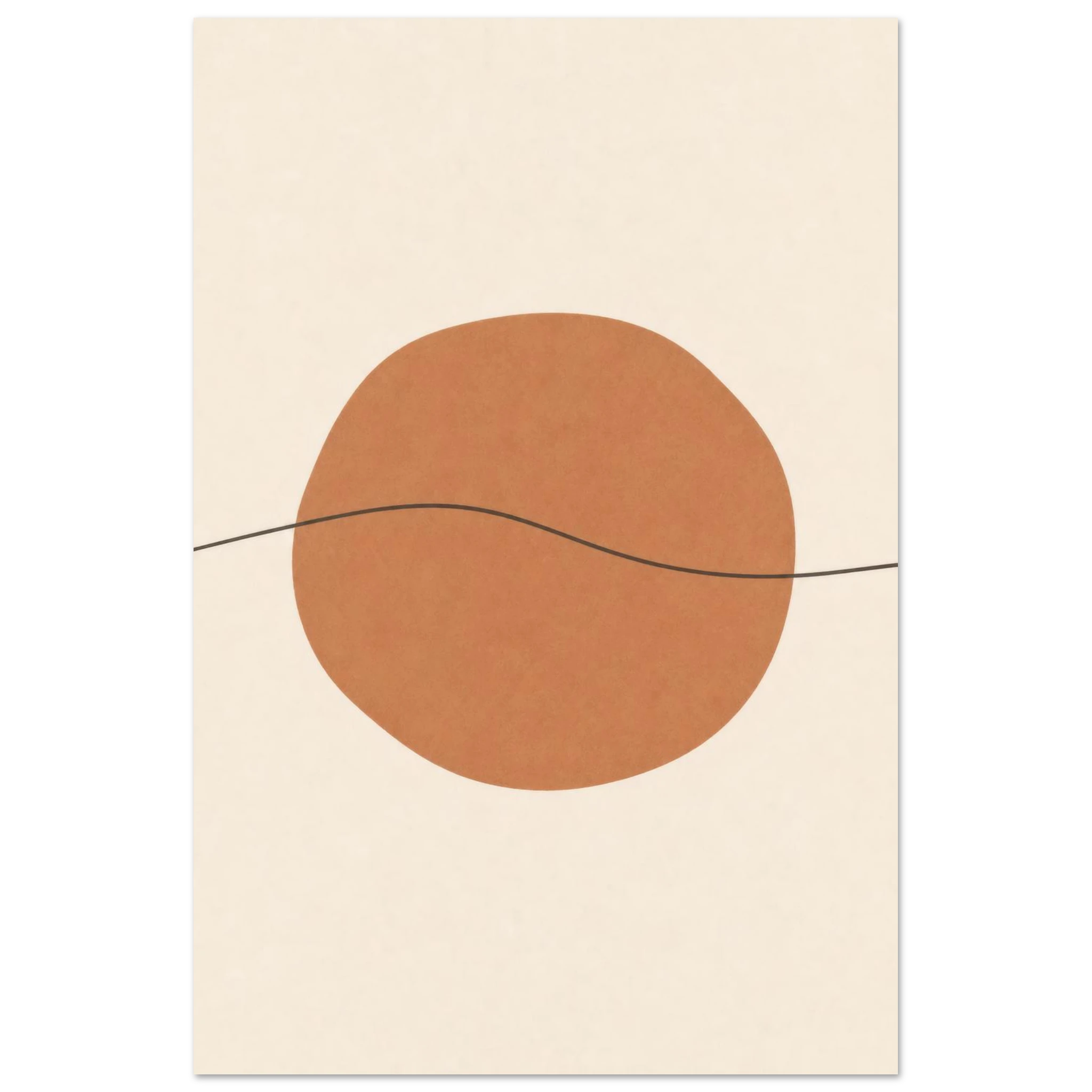 Terracotta Sun & Line nursery print in the 24 by 36 inch size, unframed matte poster