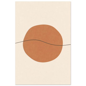 Terracotta Sun & Line minimalist nursery print, shown flat as an unframed matte poster