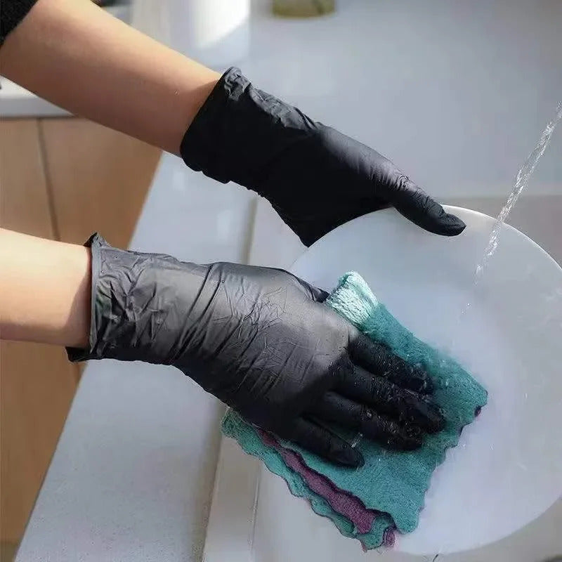 Disposable Nitrile Waterproof Gloves – Food Safe, Latex-Free, Multi-Purpose Cleaning Gloves for Kitchen, Dishwashing, Pet Care & Household Use