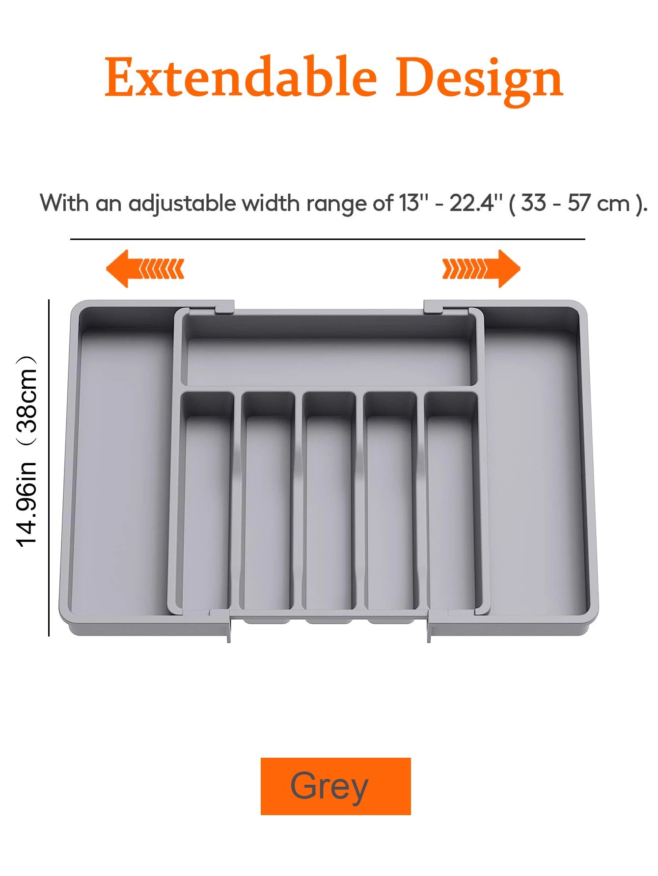 Adjustable Silverware Drawer Organizer - Expandable Utensil Tray for Kitchen Flatware Storage