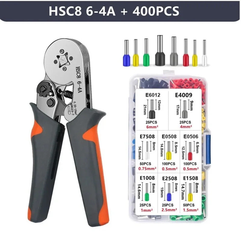 HSC8 Professional Ferrule Crimping Pliers - 0.25-10mm² Wire Terminal Tool with CE Certification